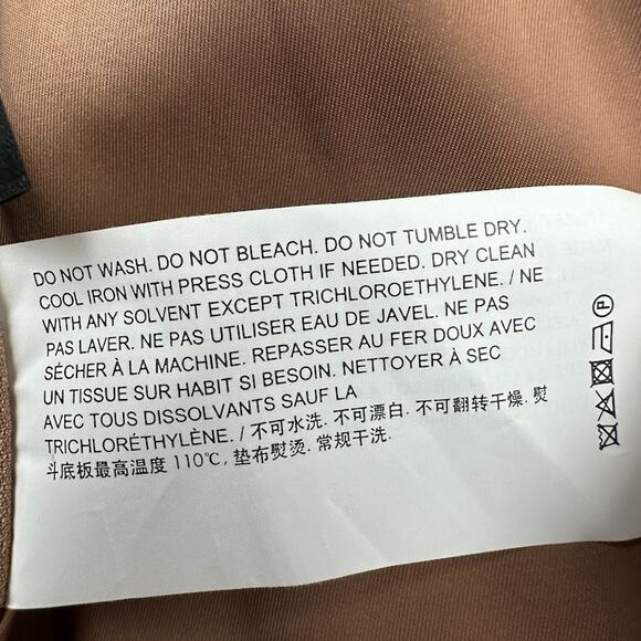 Theory Trench Coat Women Large Tan Overcoat Quiet Luxury Career Preppy Neutral - Picture 12 of 16